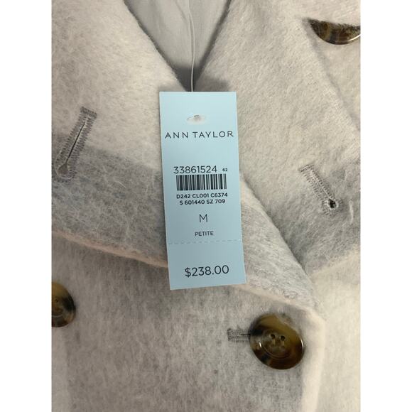Ann Taylor checked wool blend peacoat NWT size MP - Picture 4 of 7